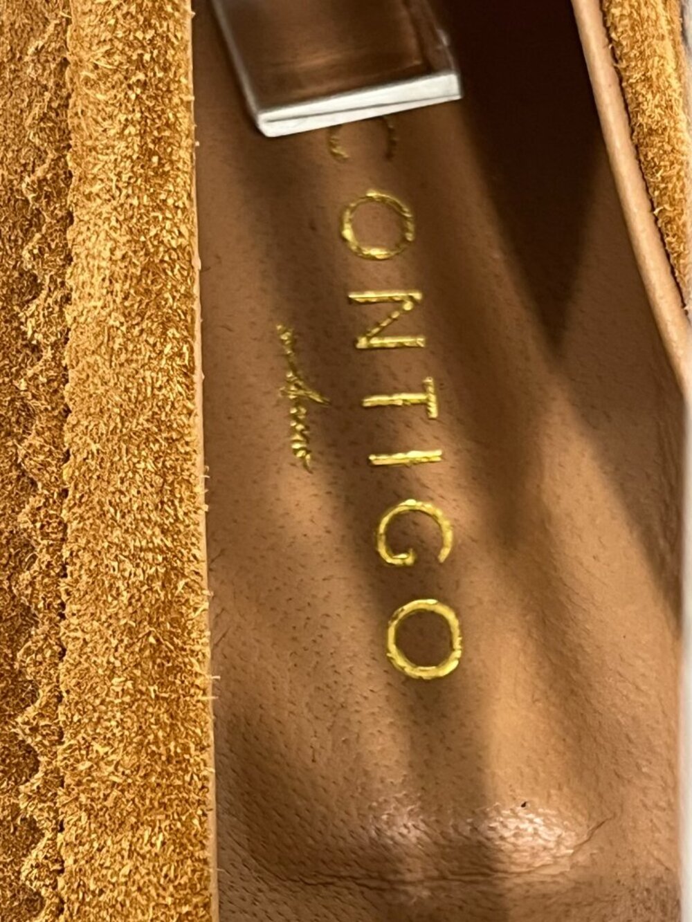 Contigo Milano Tan Suede Gathered Loafer Size 38 / 7.5 US - Picture 4 of 9